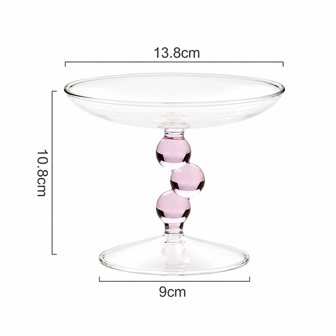 Nordic Glass Dessert Stand Fruit Bowl Decorative Tray