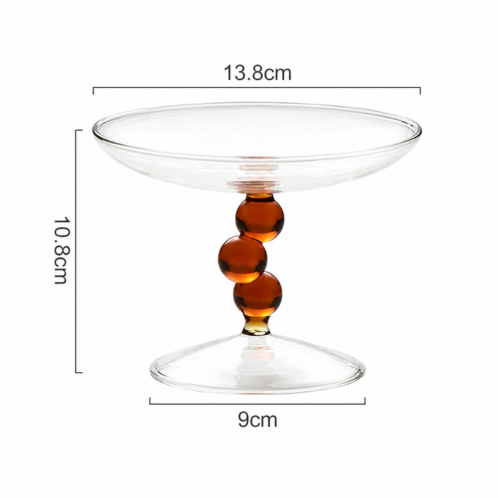 Nordic Glass Dessert Stand Fruit Bowl Decorative Tray