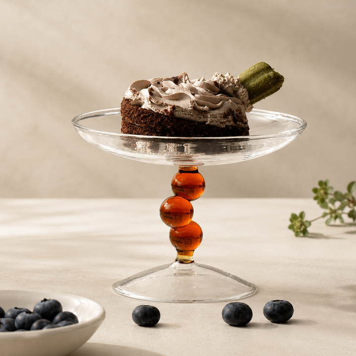 Nordic Glass Dessert Stand Fruit Bowl Decorative Tray