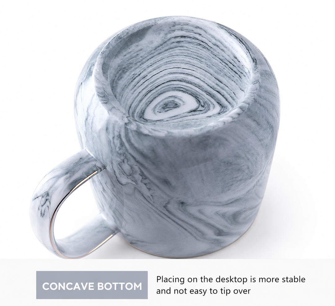 Nordic Marble Ceramic Coffee Mug with Gold Rim