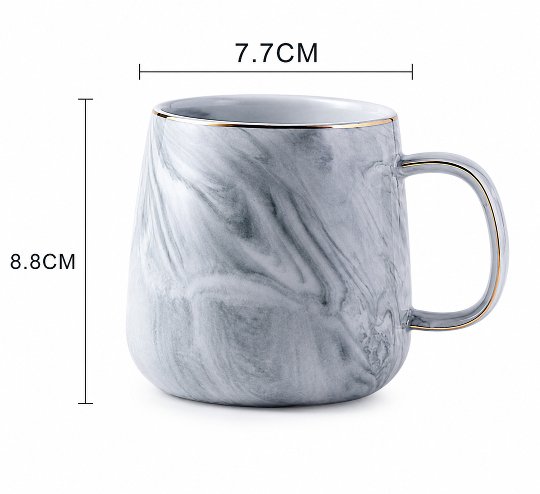 Nordic Marble Ceramic Coffee Mug with Gold Rim