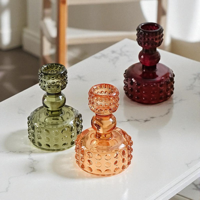 Nordic Minimalist Bubble Glass Candle Holder – Home Accent