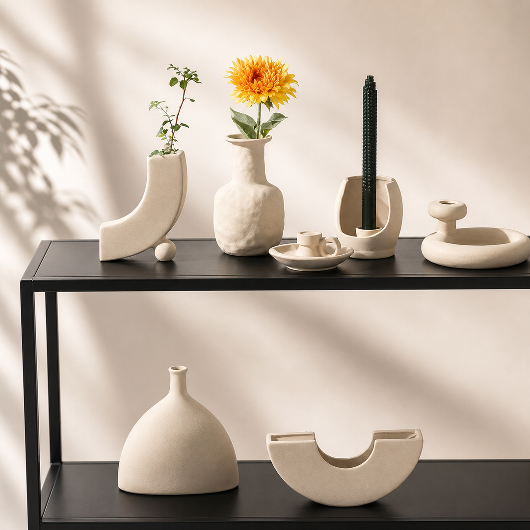 Nordic Minimalist Ceramic Vase – Modern Sculptural Decor
