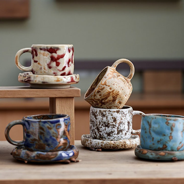 Nordic Style Ceramic Coffee Cup & Saucer Set