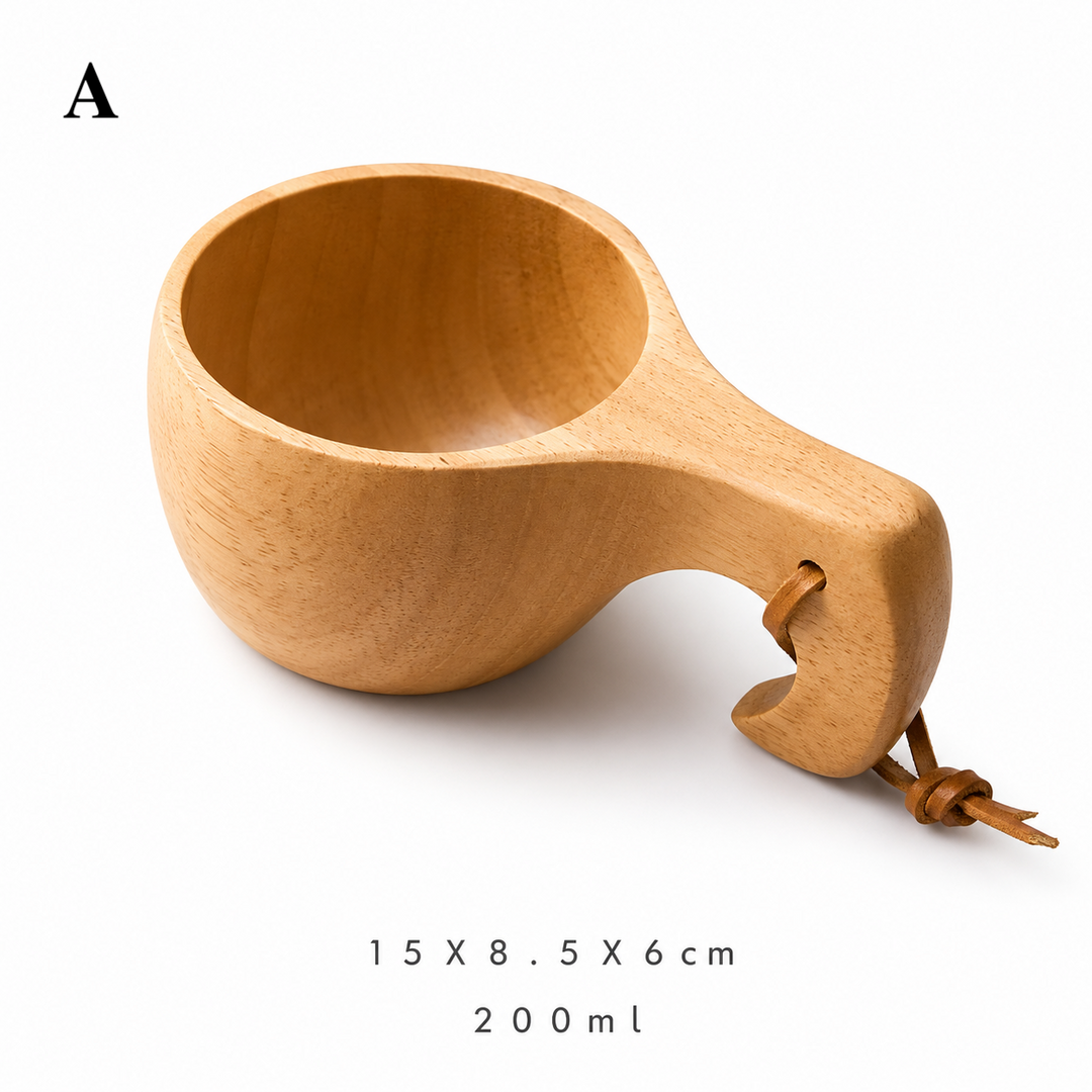 Portable Wooden Kuksa Mug Camping Coffee Cup