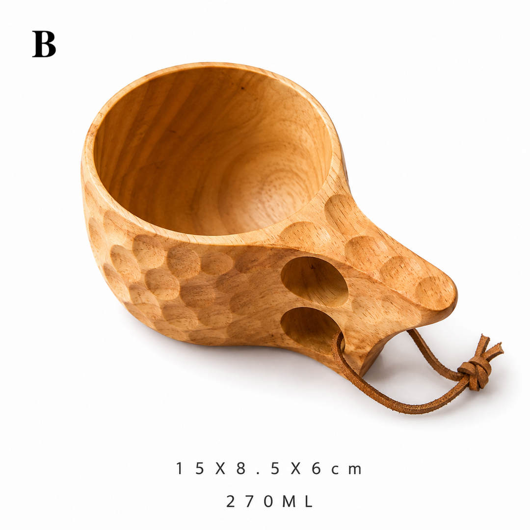 Portable Wooden Kuksa Mug Camping Coffee Cup
