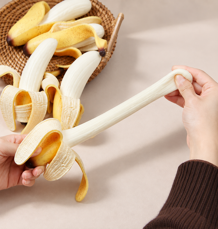 Realistic Peeled Banana Squishy Toy – Stretchy Stress Relief