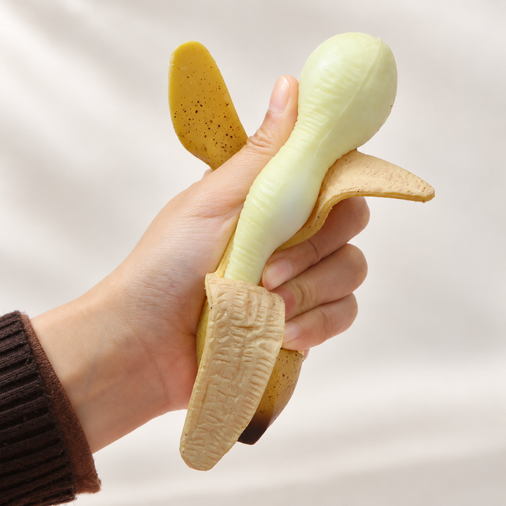 Realistic Peeled Banana Squishy Toy – Stretchy Stress Relief