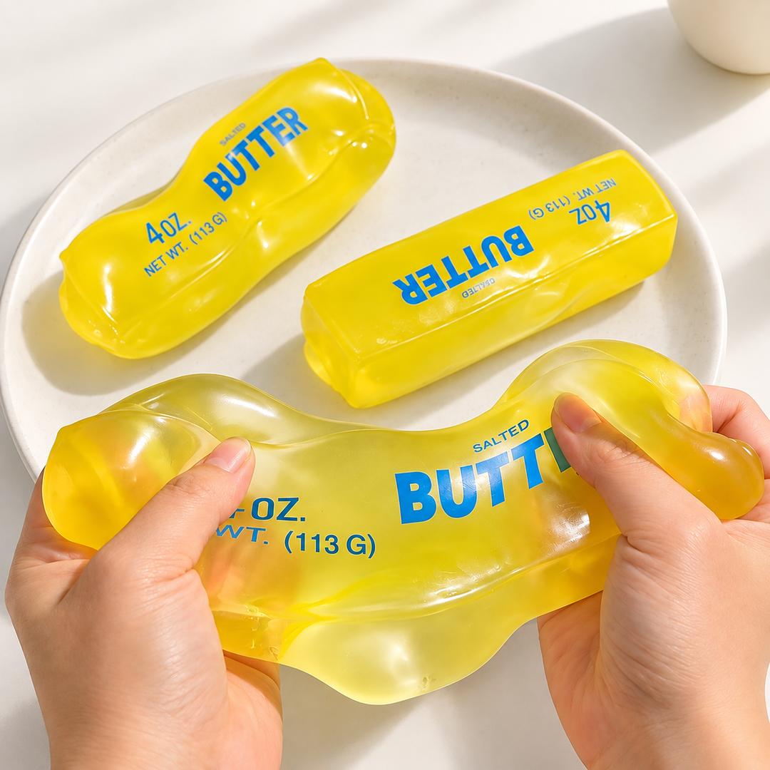 Realistic Salted Butter Bar Squishy – Stretchy Stress Relief