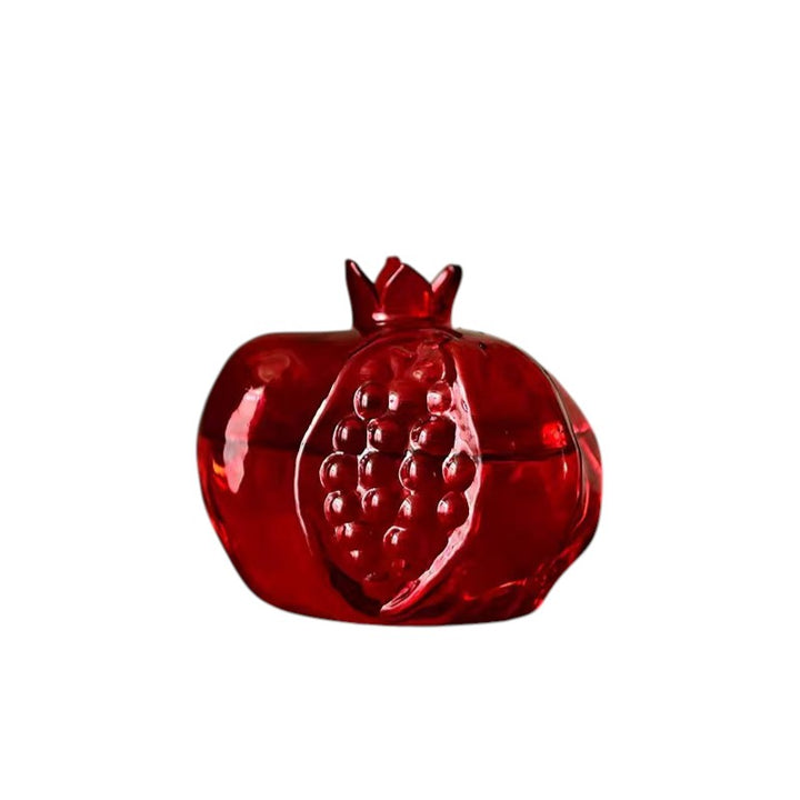 Red Glass Pomegranate Vase – Mini Tabletop Hydroponic Vase
