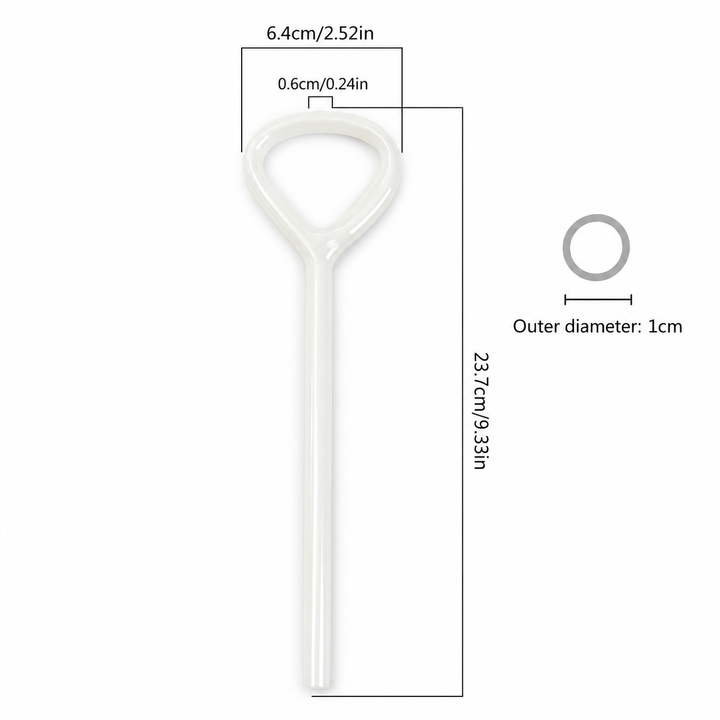 Reusable Glass Drinking Straw – Colourful Loop Handle 23.7cm
