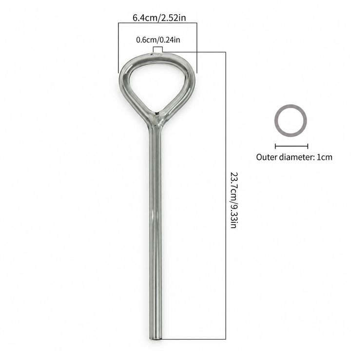 Reusable Glass Drinking Straw – Colourful Loop Handle 23.7cm