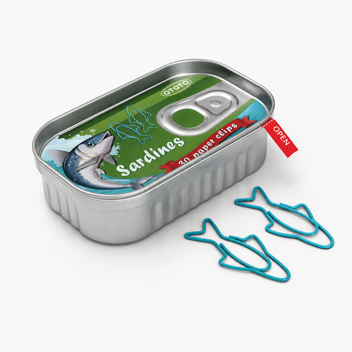 Sardine Fish Paper Clips Set | Cute Ocean Stationery
