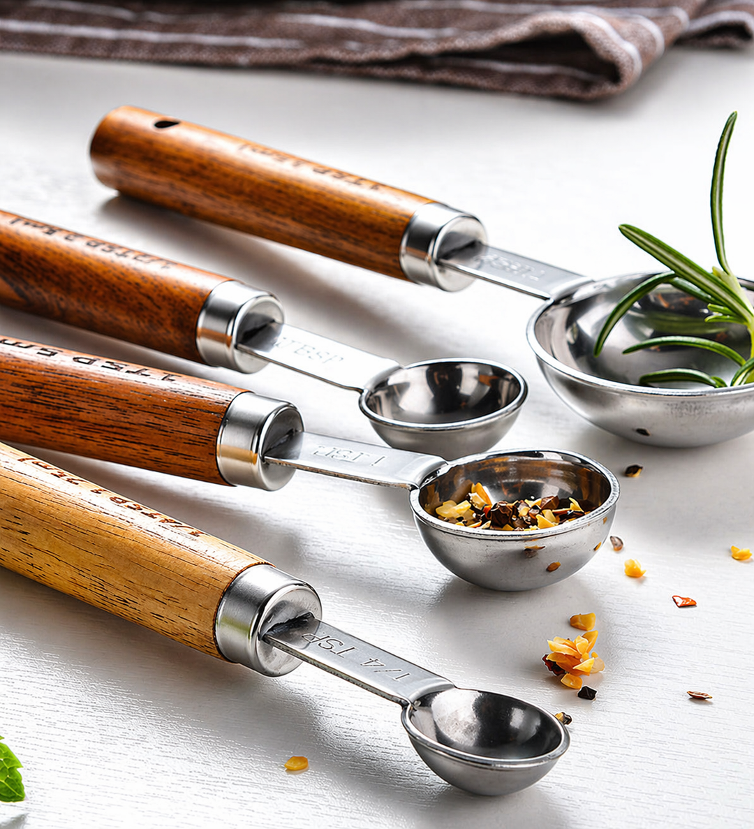 Silver Stainless Steel Measuring Cups Set