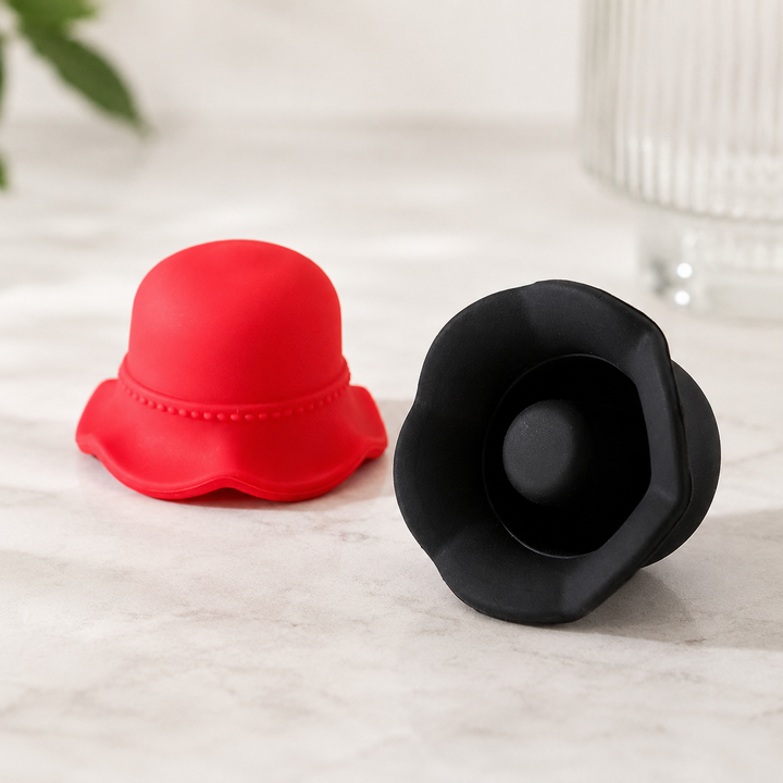 Sun Hat Wine Bottle Stopper | Silicone Bottle Sealer Cap