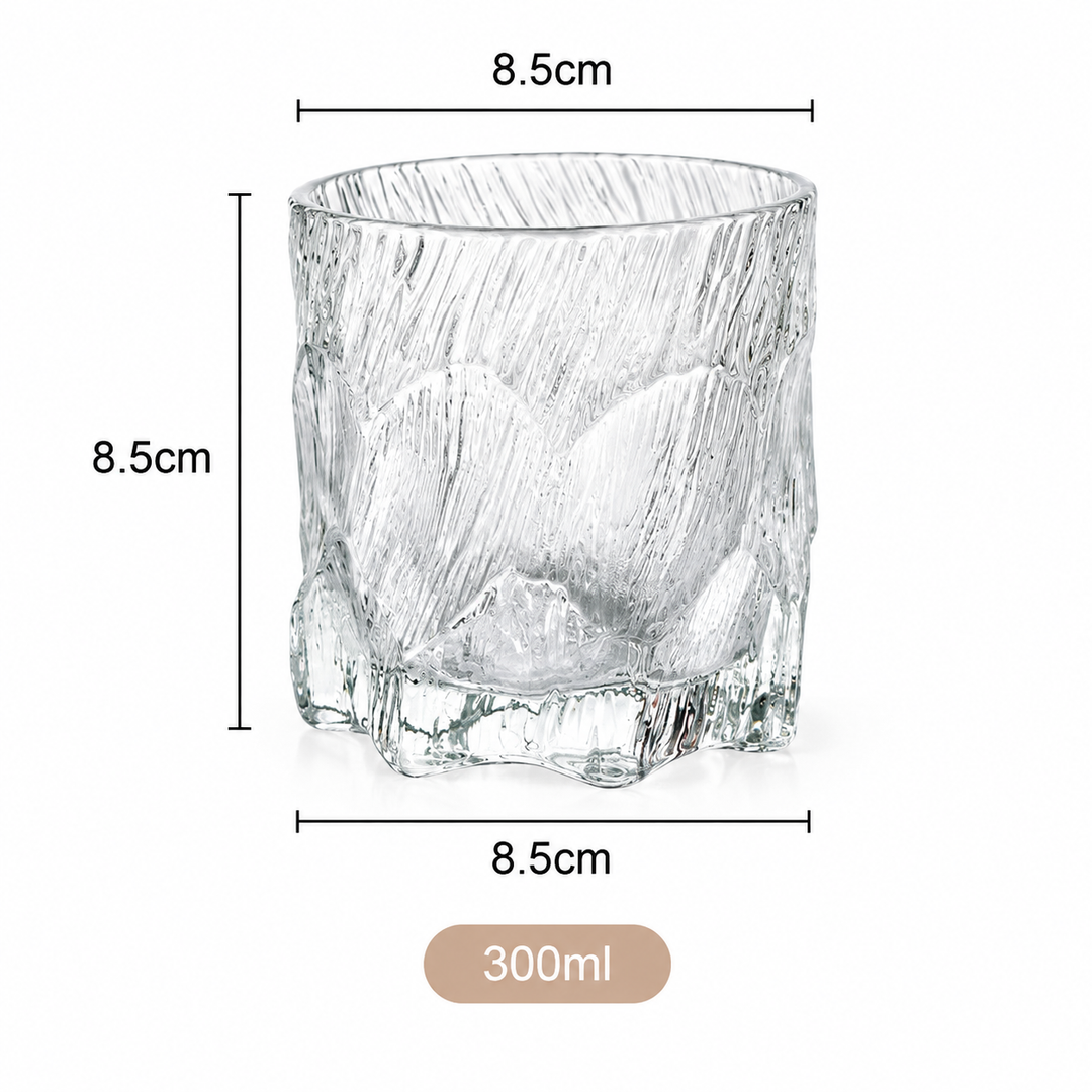 Textured Glacier Glass Tumbler – Vintage Embossed Glass Cup