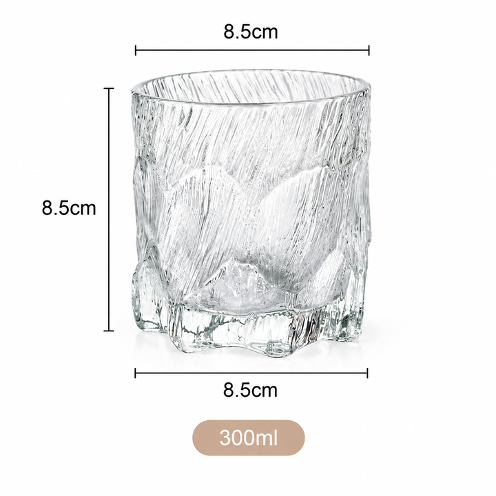 Textured Glacier Glass Tumbler – Vintage Embossed Glass Cup