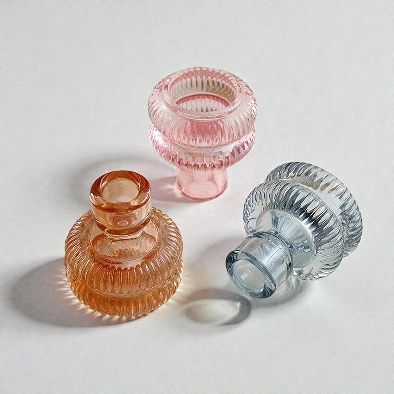 Transparent Crystal Glass Candle Holder