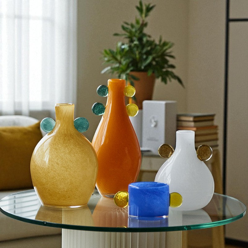 Vintage Artistic Double Handle Gradient Glass Vase