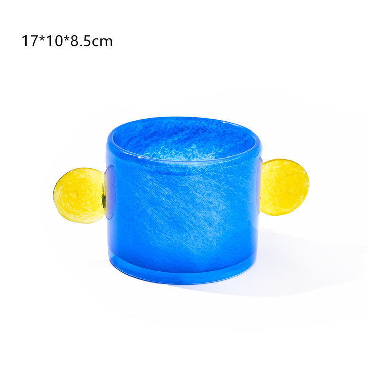 Vintage Artistic Double Handle Gradient Glass Vase