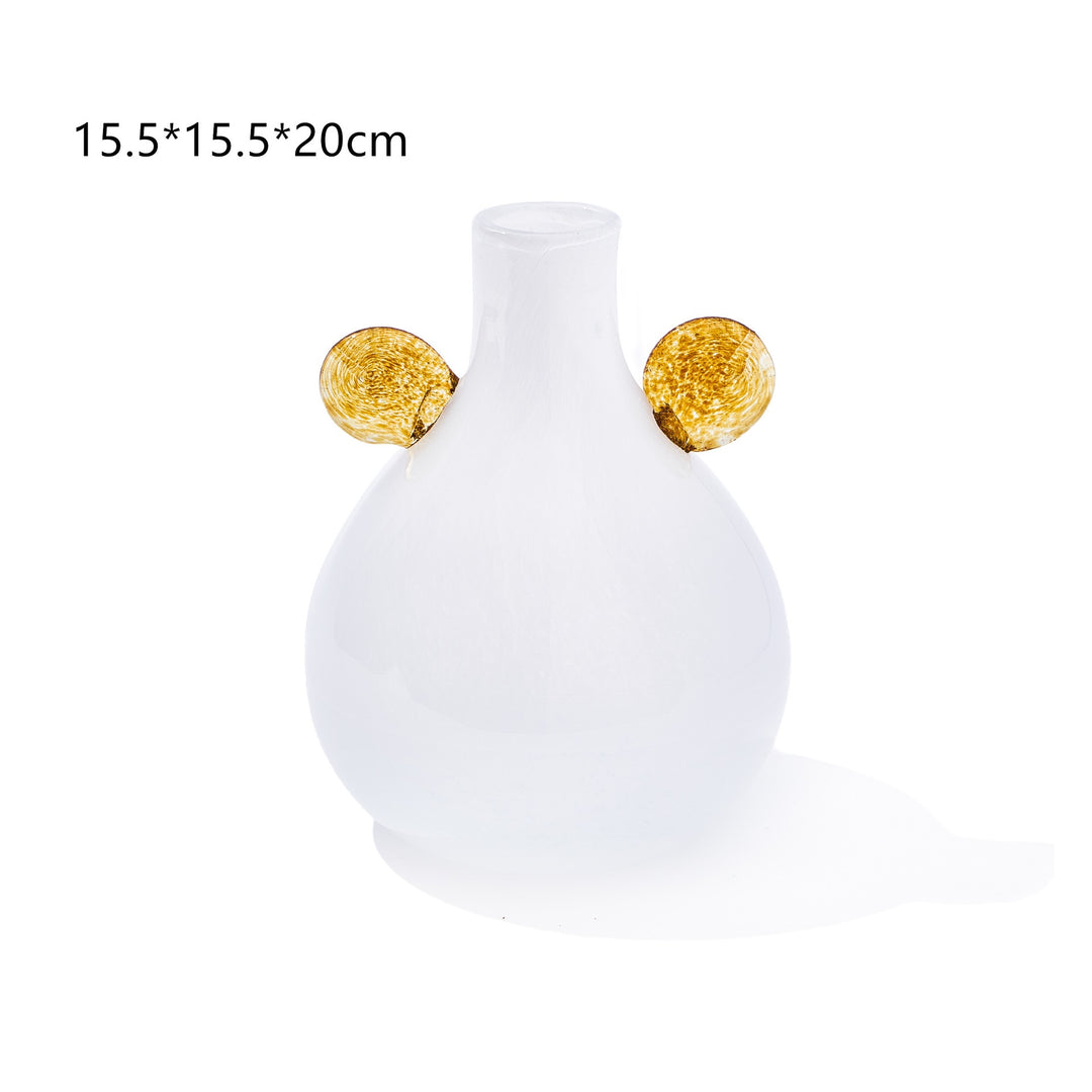 Vintage Artistic Double Handle Gradient Glass Vase