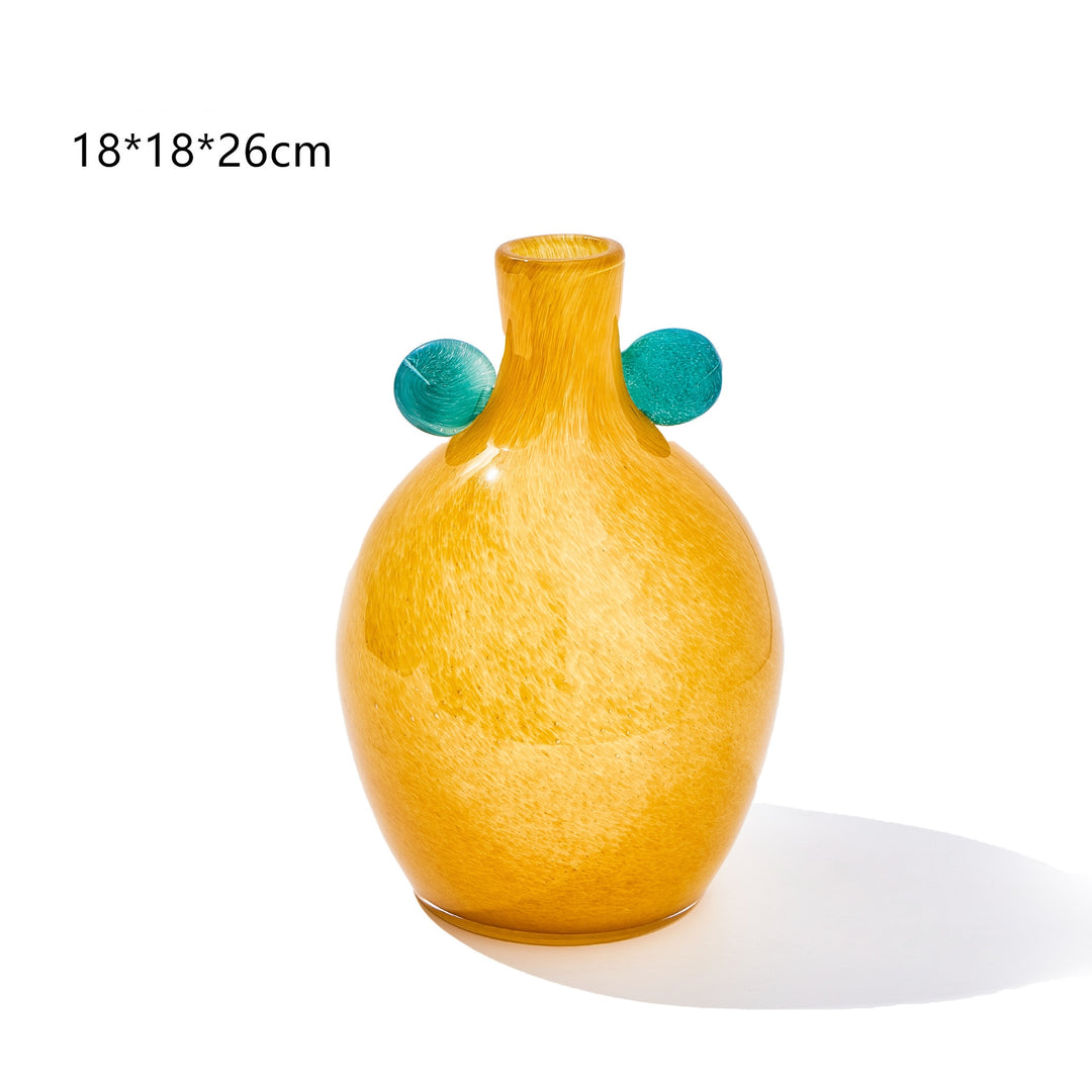 Vintage Artistic Double Handle Gradient Glass Vase