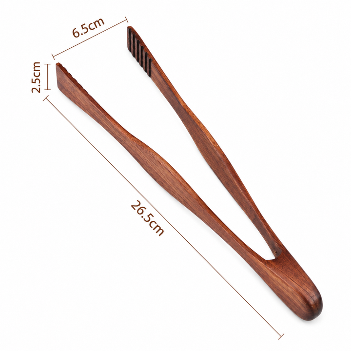 Wooden Food Tongs – Nanmu Wood Serving &amp; Kitchen Tongs
