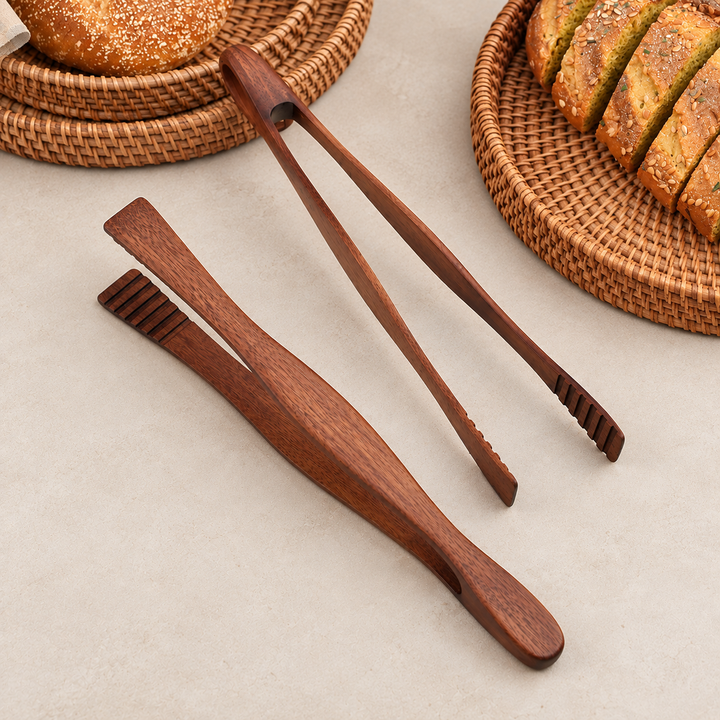 Wooden Food Tongs – Nanmu Wood Serving &amp; Kitchen Tongs