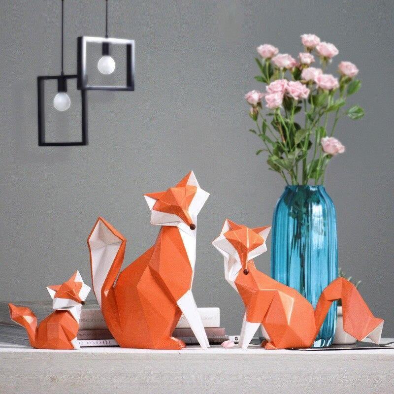 Abstract Geometric Fox Figurine - huemabe - Creative Home Decor