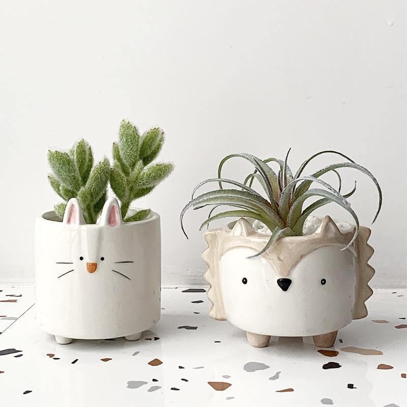 Animals Ceramic Succulent Flowerpot - huemabe - Creative Home Decor