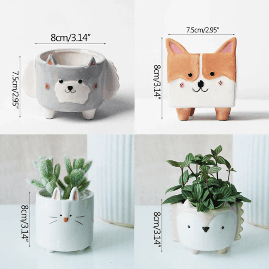 Animals Ceramic Succulent Flowerpot - huemabe - Creative Home Decor