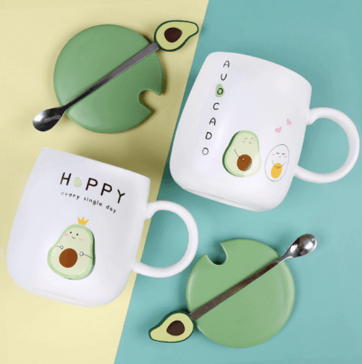 Avocado Mug with Lid - huemabe - Creative Home Decor