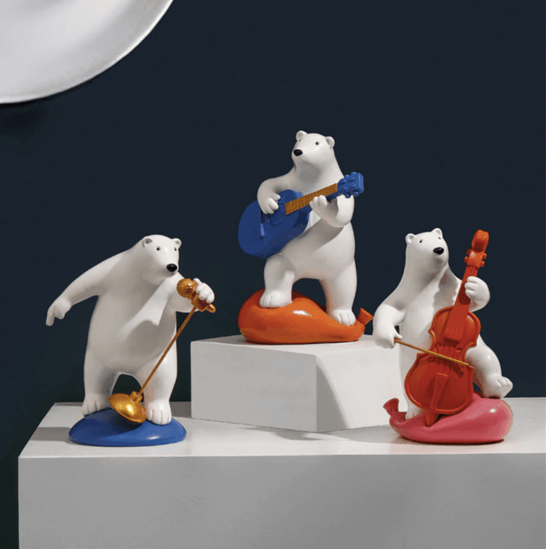 Balloon Music Bear Figurine - huemabe - Creative Home Decor