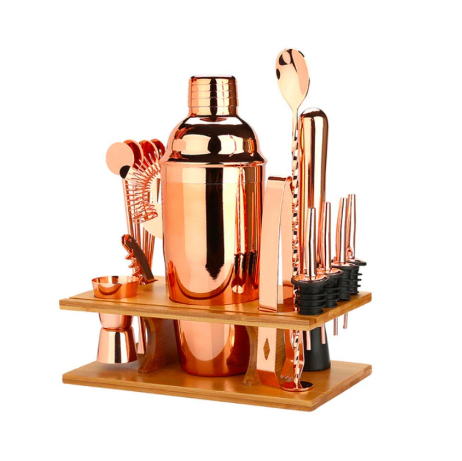 Bar Tools Set with Bamboo Stand - huemabe - Creative Home Decor