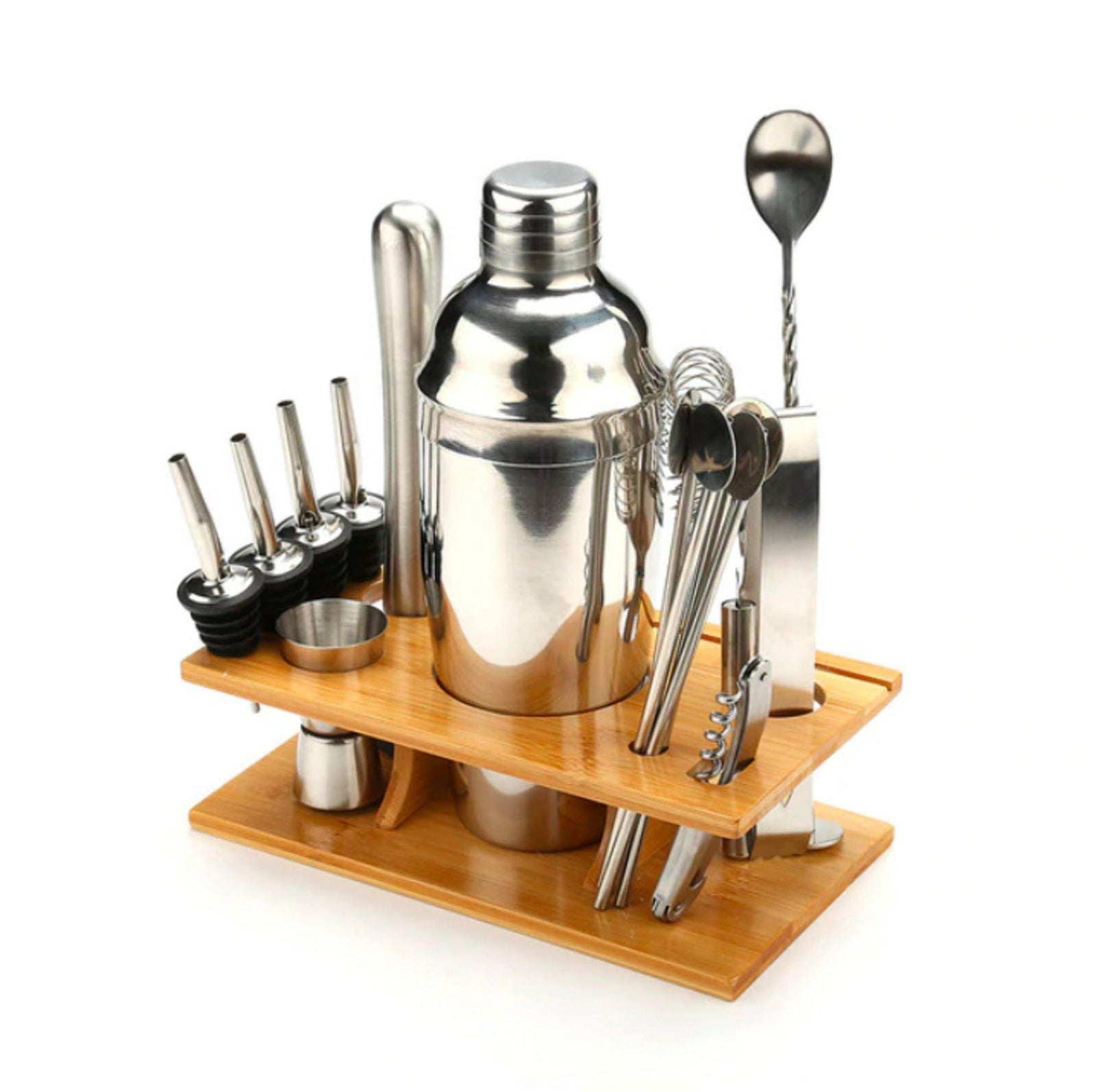 Bar Tools Set with Bamboo Stand - huemabe - Creative Home Decor