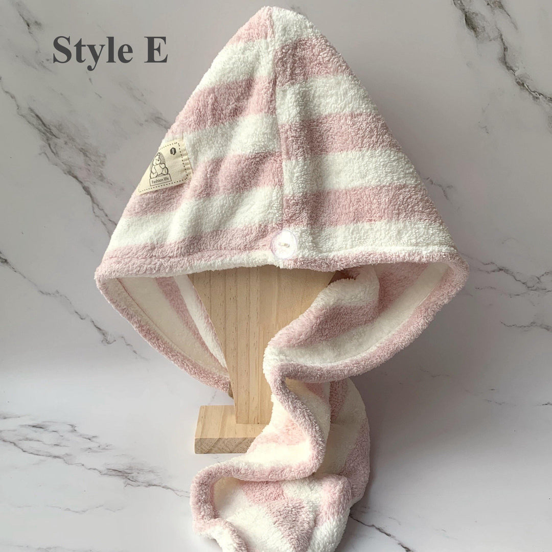 Bathroom Microfiber Hair Towel | Strip Pattern - huemabe - Creative Home Decor