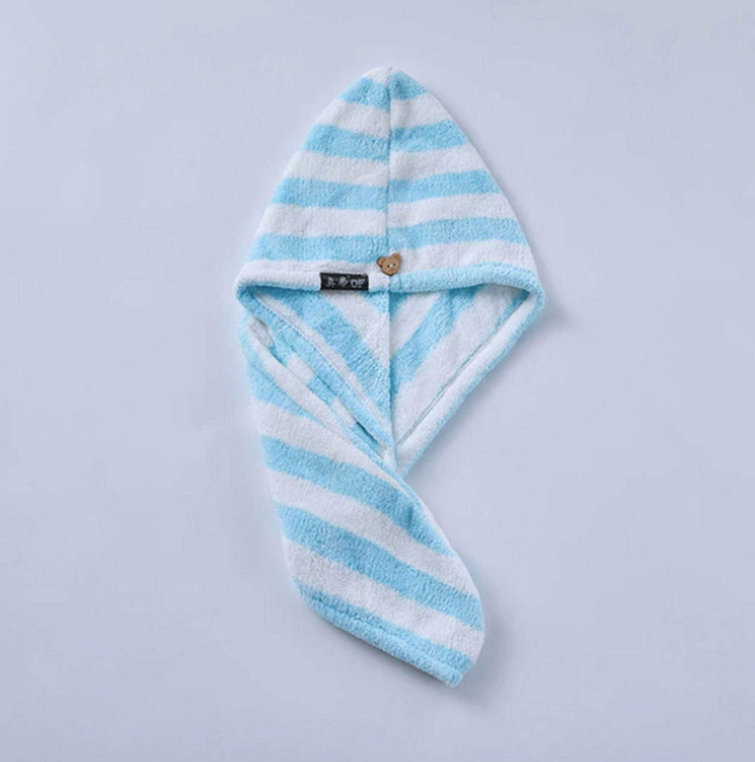 Bathroom Microfiber Hair Towel Turban Wrap | Stripe - huemabe - Creative Home Decor