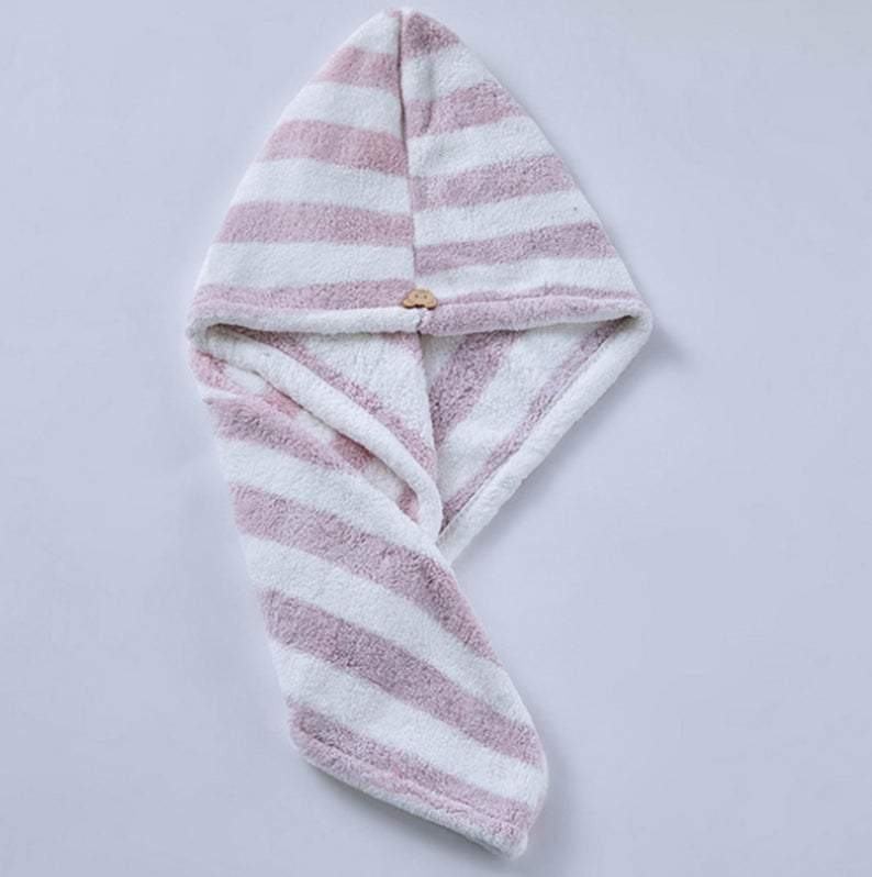 Bathroom Microfiber Hair Towel Turban Wrap | Stripe - huemabe - Creative Home Decor