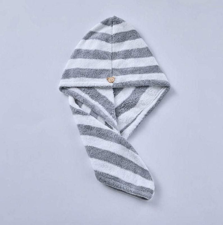 Bathroom Microfiber Hair Towel Turban Wrap | Stripe - huemabe - Creative Home Decor