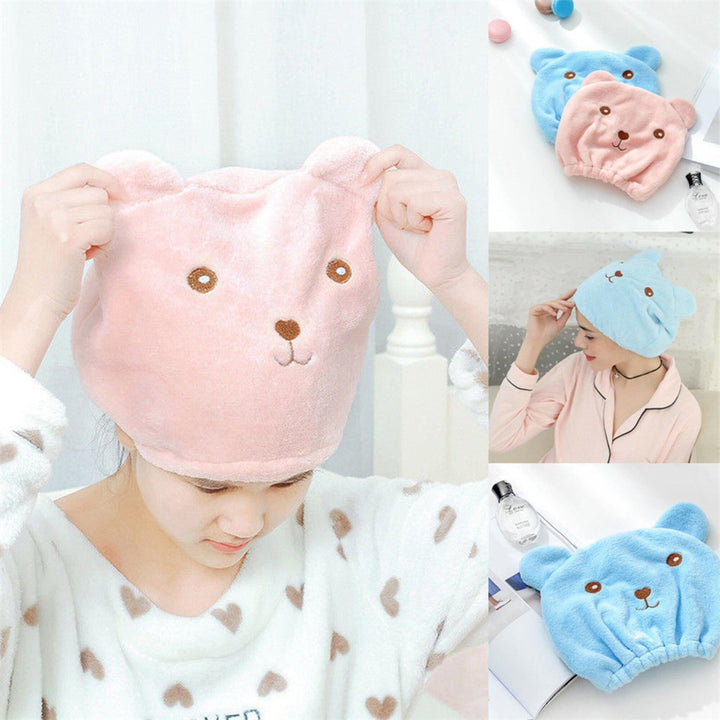 Bear Rapid Drying Microfiber Bath Hair Hat - huemabe - Creative Home Decor