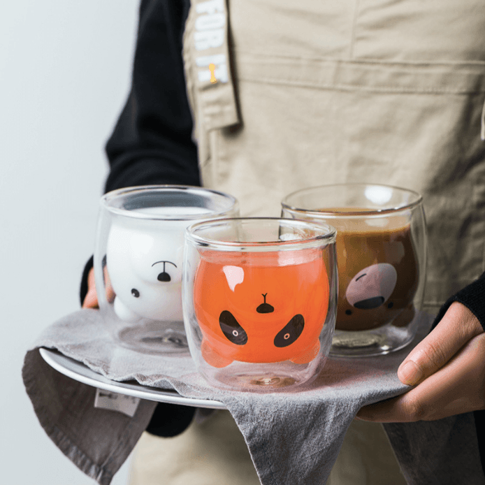 Bear Shaped Double Wall Glass Mugs - huemabe - Creative Home Decor