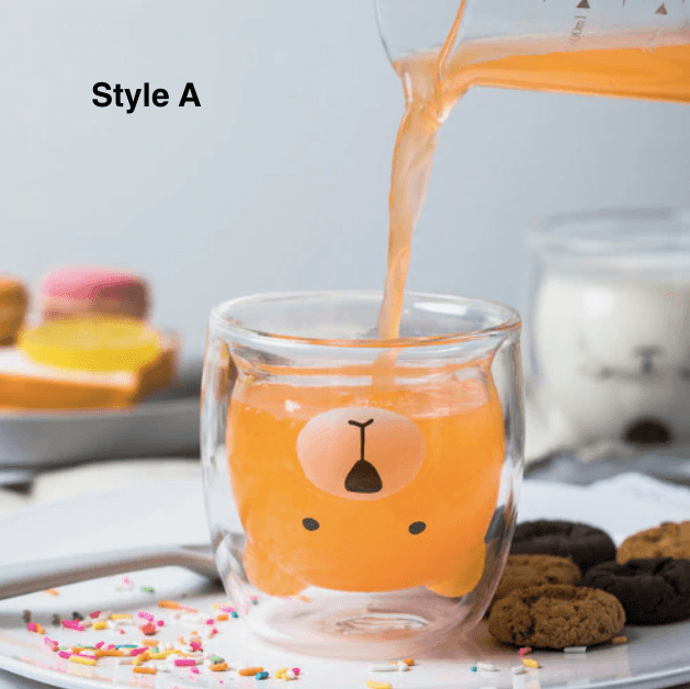 Bear Shaped Double Wall Glass Mugs - huemabe - Creative Home Decor
