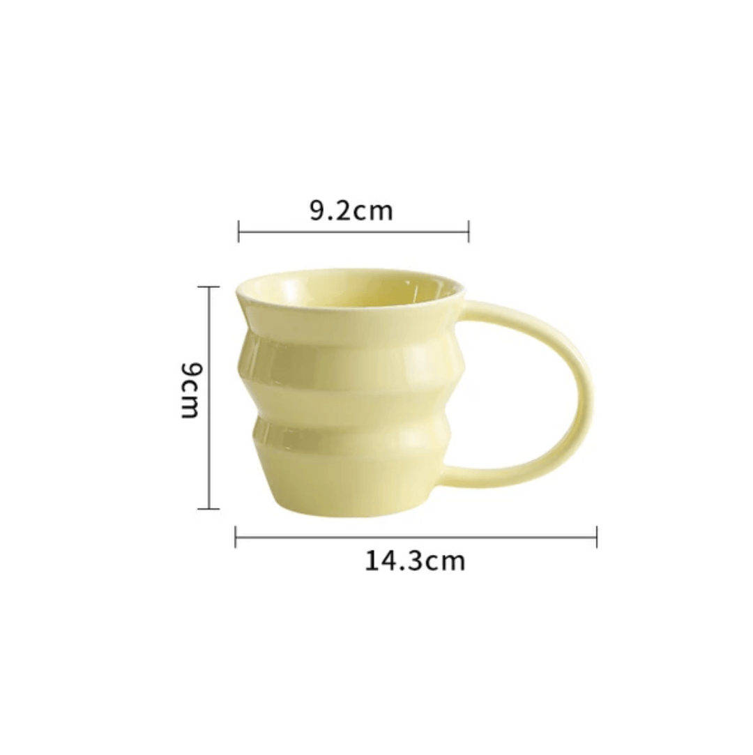 Big Handle Solid Colour Ceramic Coffee Mugs - huemabe - Creative Home Decor