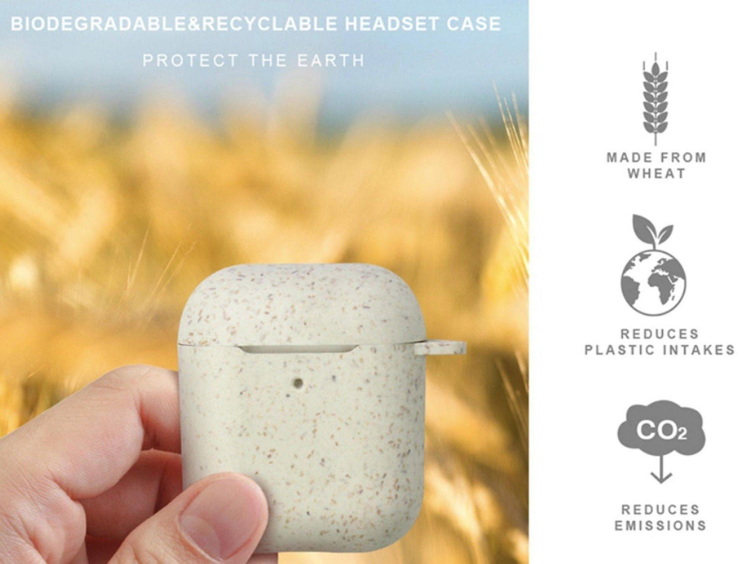 Biodegradable Wheat Straw AirPods 1/2 Case - huemabe - Creative Home Decor