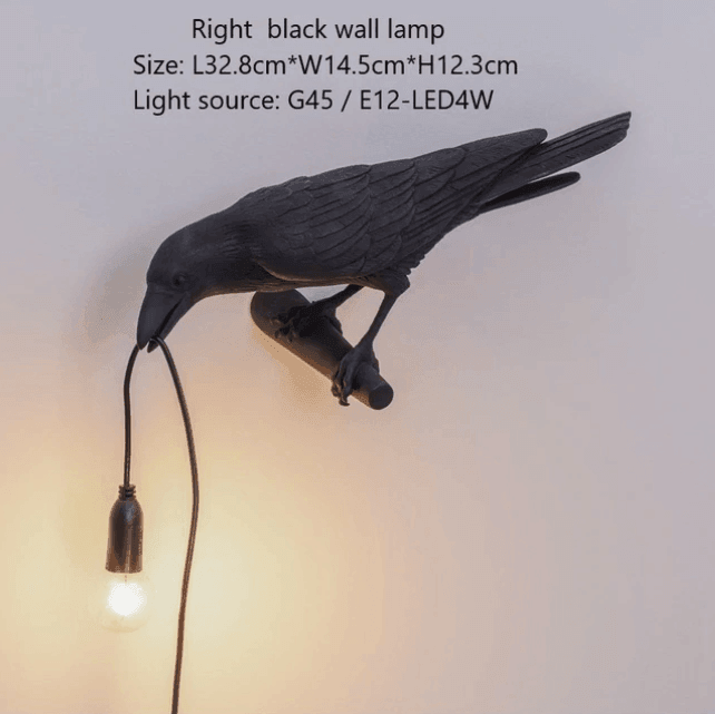 Black Bird Wall Lamp - huemabe - Creative Home Decor