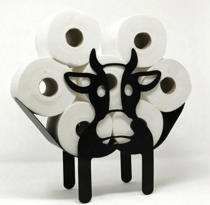 Black Cow Toilet Roll Paper Holder - huemabe - Creative Home Decor