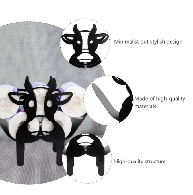 Black Cow Toilet Roll Paper Holder - huemabe - Creative Home Decor