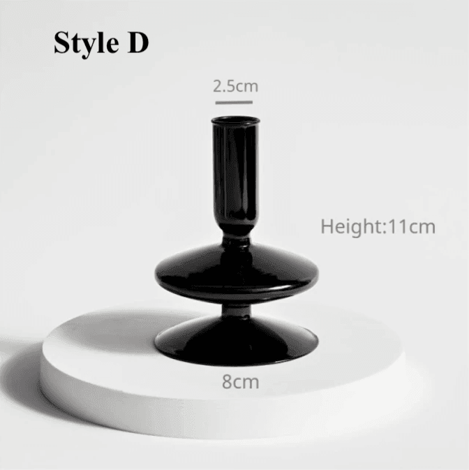 Black Glass Candlesticks / Vase - huemabe - Creative Home Decor