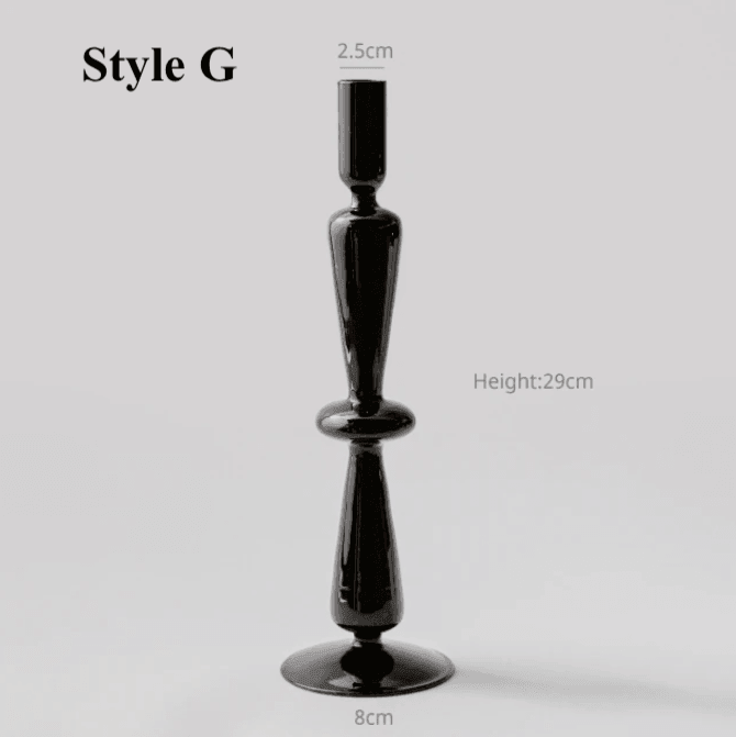 Black Glass Candlesticks / Vase - huemabe - Creative Home Decor