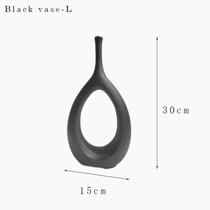 Black Hollow Out Ceramic Vase - huemabe - Creative Home Decor